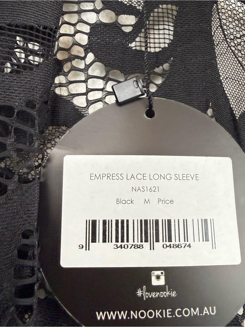 Nookie Black Empress Lace Long Sleeve Midi Dress Sz Medium NWT - Picture 8 of 8